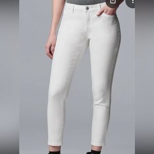 Simply Vera Vera Wang Women's White Ankle Jeans